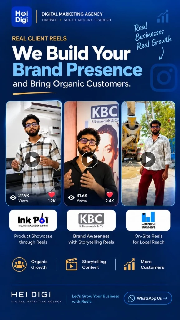 Organic growth and storytelling Reels creative for regional client brands
